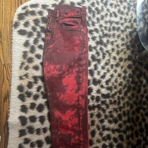 Rare find! R13 acid wash red denim jeans